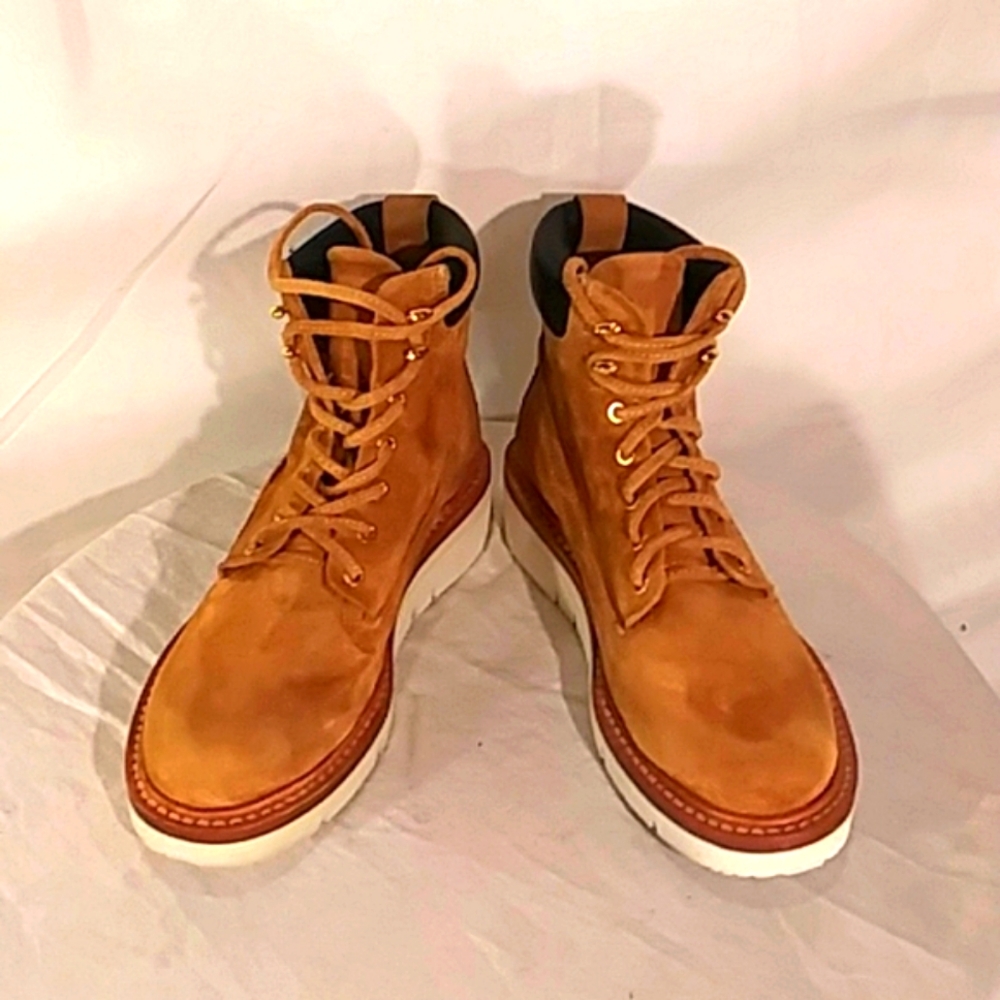 🔥 Like New Rag & Bone Golden Tan Suede Platform Wedge Booties